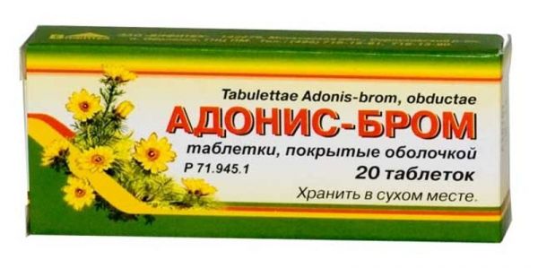 Адонис-бром 20 шт таблетки покрытые оболочкой