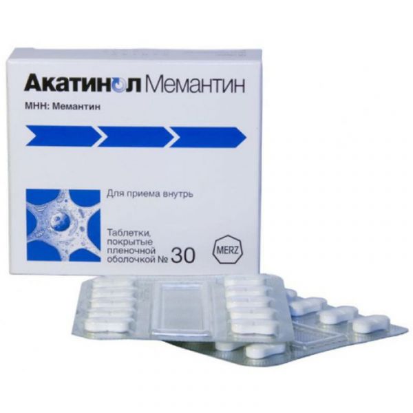 Акатинол мемантин 10мг 30 шт таблетки покрытые пленочной оболочкой