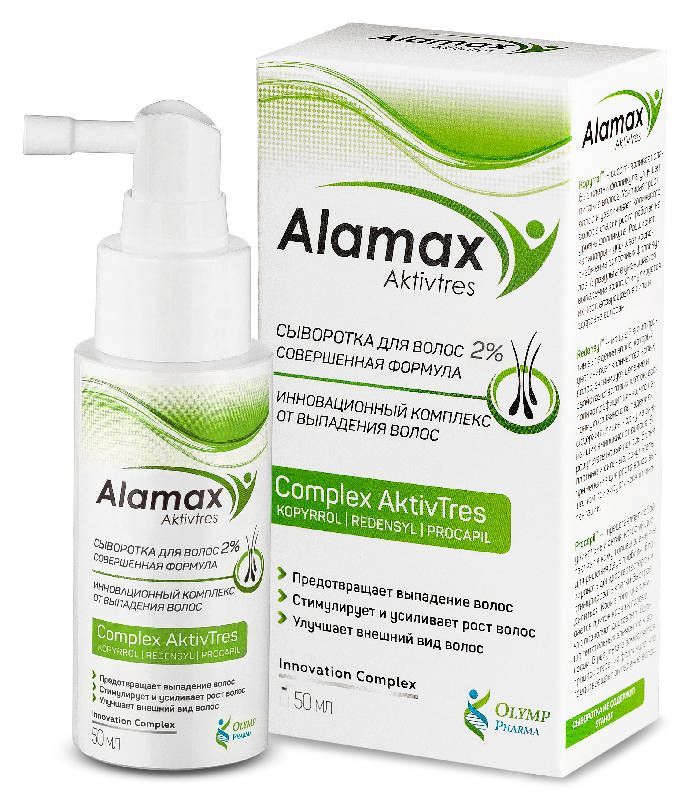 Аламакс сыворотка для волос 2% совершенная формула 50мл