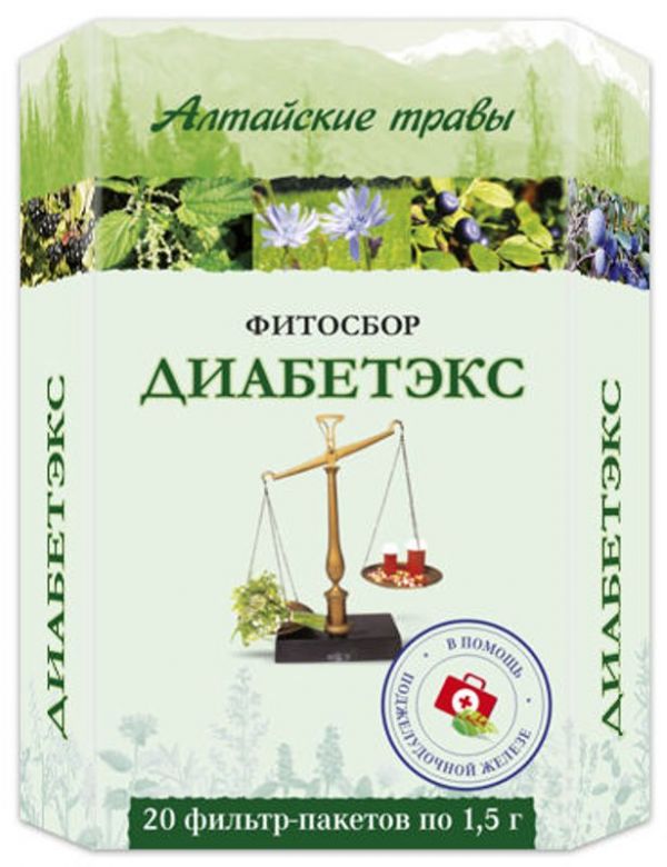 Алтайские травы диабетэкс фитосбор 1,5г 20 шт фильтр-пакет