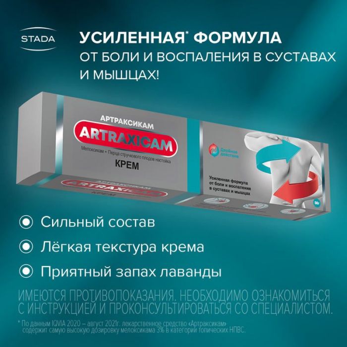 Артраксикам 30мг/г+100мг/г 30г крем для наружного применения