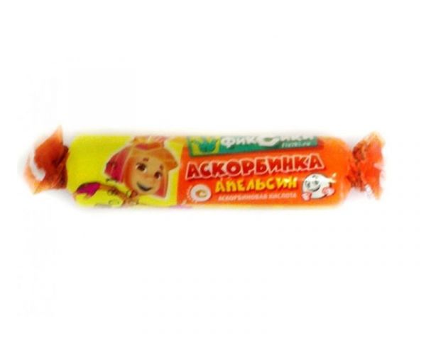 Аскорбинка фиксики таблетки жевательные апельсин 3г 10 шт крутка