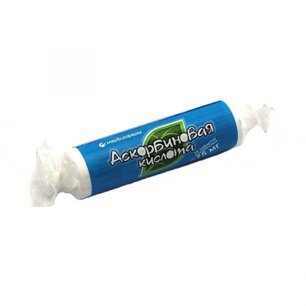 Аскорбиновая кислота 75мг 10 шт таблетки жевательные крутка
