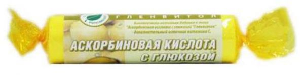 Аскорбиновая кислота с глюкозой гленвитол таблетки 100мг лимон 10 шт стрип