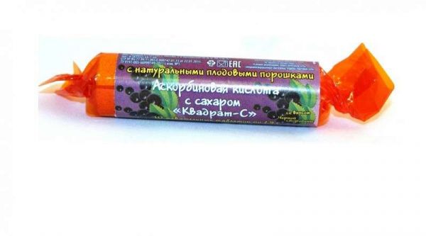 Аскорбиновая кислота с сахаром таблетки черная смородина 2,9г 10 шт