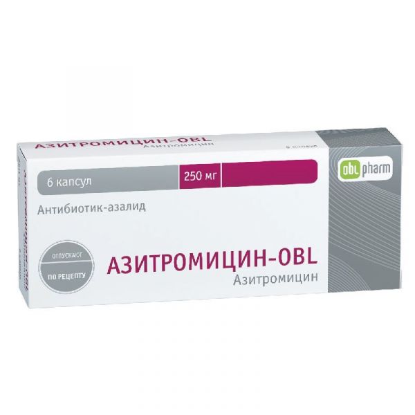 Азитромицин-obl 250мг 6 шт капсулы оболенское хфк