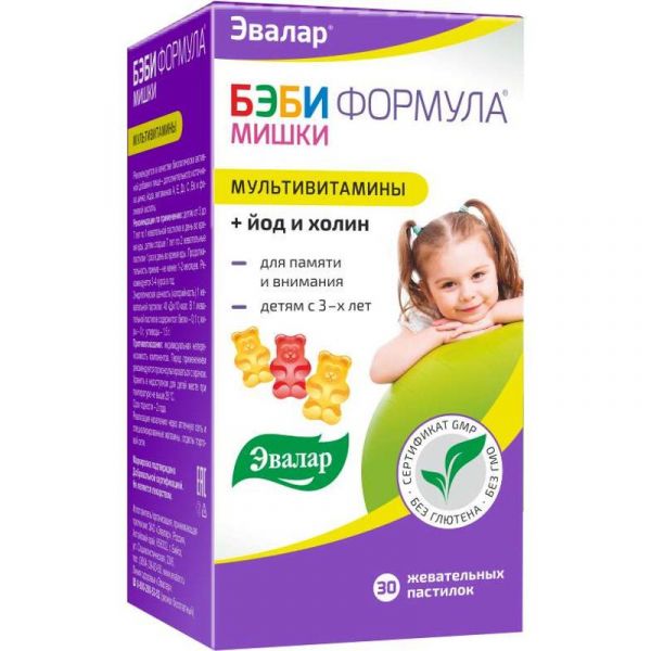 Бэби формула мишки пастилки жевательные 30 шт эвалар