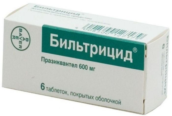 Бильтрицид 600мг 6 шт таблетки покрытые пленочной оболочкой