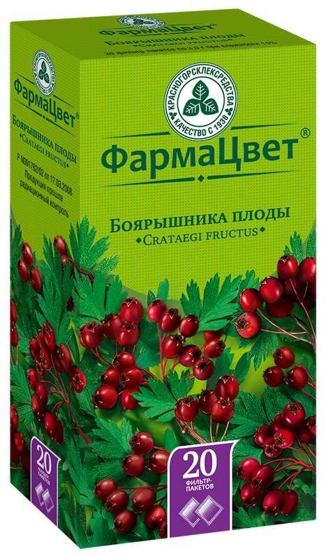Боярышник плоды 20 шт фильтр-пакет