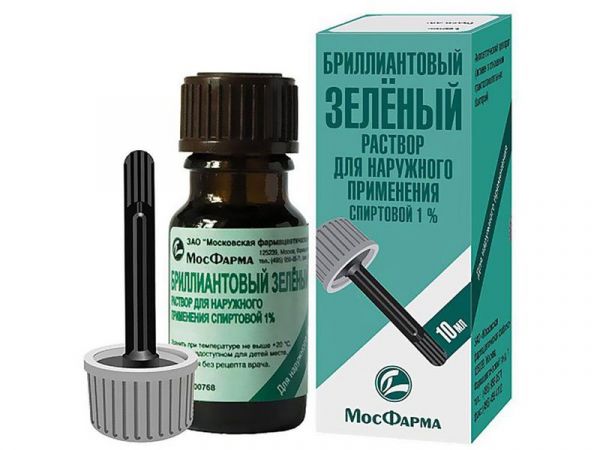 Бриллиантовый зеленый 1% 10мл раствор для наружного применения спиртовой с лопаткой