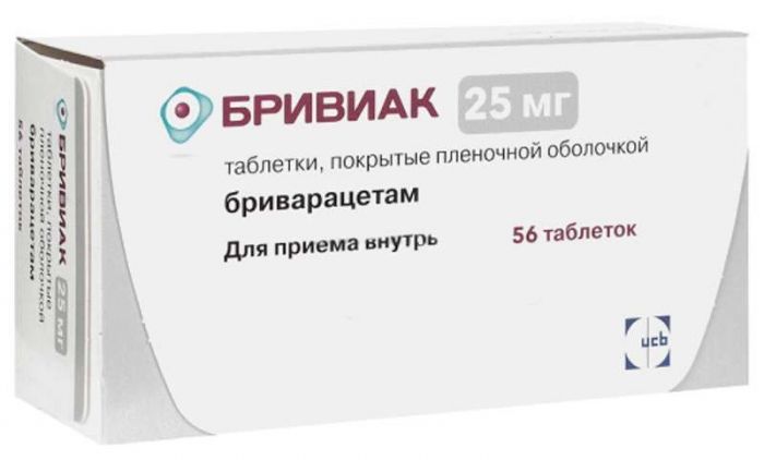 Бривиак 25мг 56 шт таблетки покрытые пленочной оболочкой