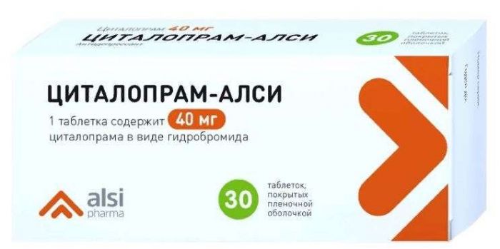 Циталопрам 40мг 30 шт таблетки покрытые пленочной оболочкой