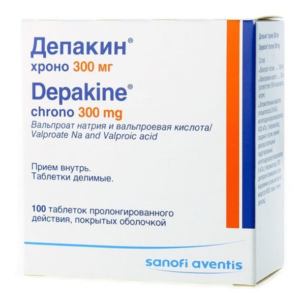 Депакин хроно 300мг 100 шт таблетки пролонгированного действия покрытые оболочкой