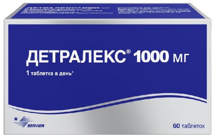 Детралекс 1000мг 60 шт таблетки покрытые пленочной оболочкой