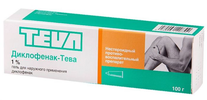 Диклофенак-тева 1% 100г гель для наружного применения