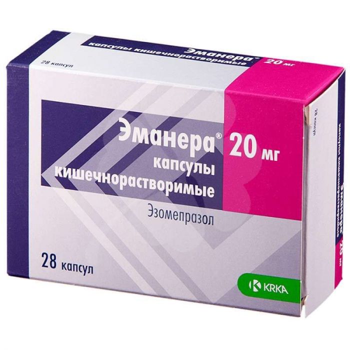 Эманера 20мг 28 шт капсулы кишечнорастворимые