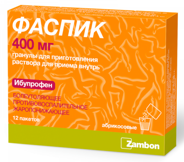 Фаспик 400мг 3г 12 шт гранулы для приготовления раствора для приема внутрь абрикосовые