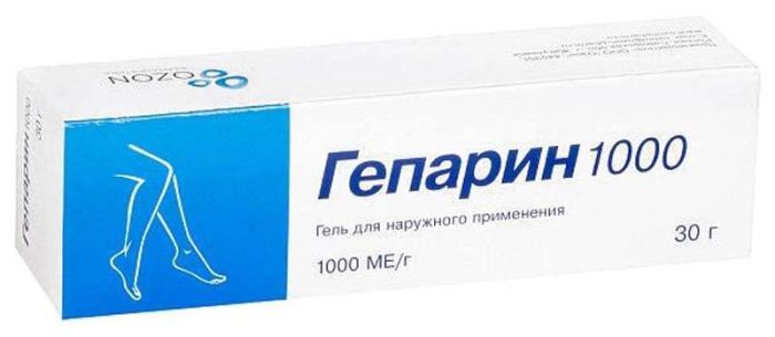 Гепарин 1000 30г гель для наружного применения