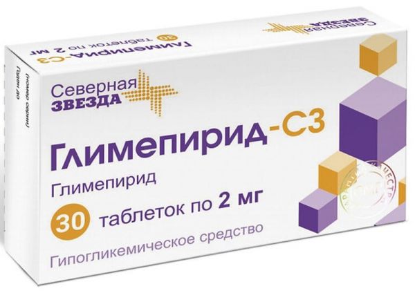 Глимепирид-сз 2мг 30 шт таблетки
