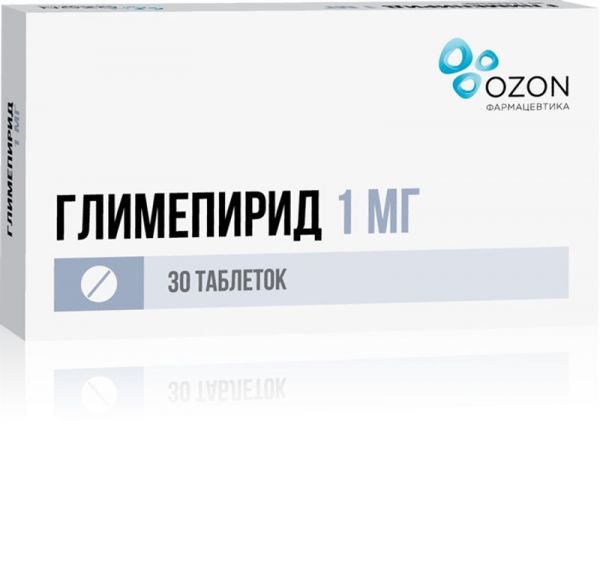 Глимепирид 1мг 30 шт таблетки