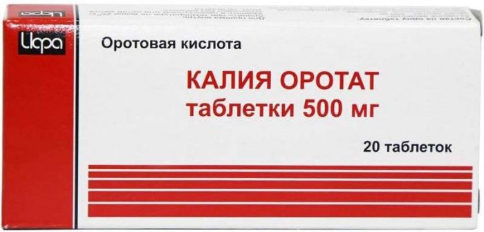 Калия оротат 500мг 20 шт таблетки