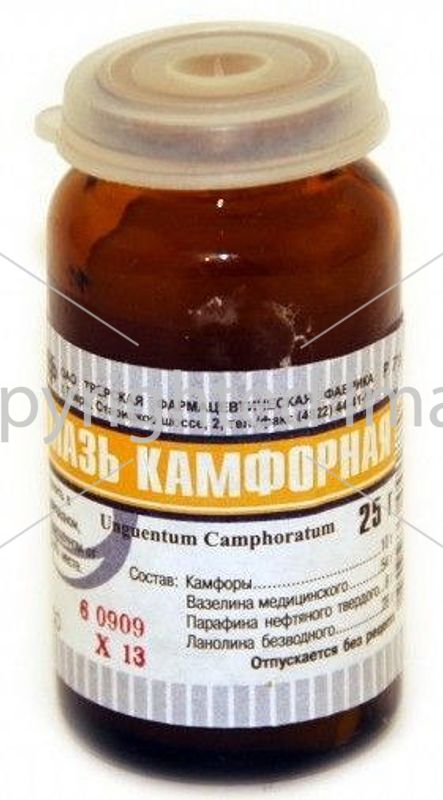Камфорная мазь 10% 25г мазь для наружного применения