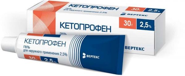 Кетопрофен-вертекс 2,5% 30г гель для наружного применения