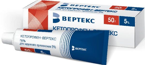 Кетопрофен-вертекс 5% 50г гель для наружного применения