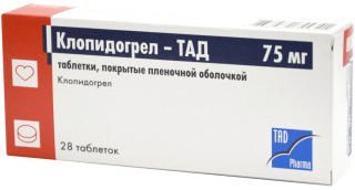 Клопидогрел-тад 75мг 28 шт таблетки покрытые пленочной оболочкой