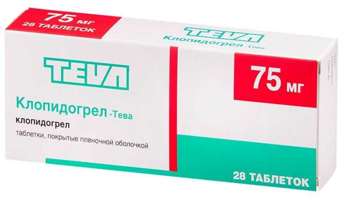 Клопидогрел-тева 75мг 28 шт таблетки покрытые пленочной оболочкой