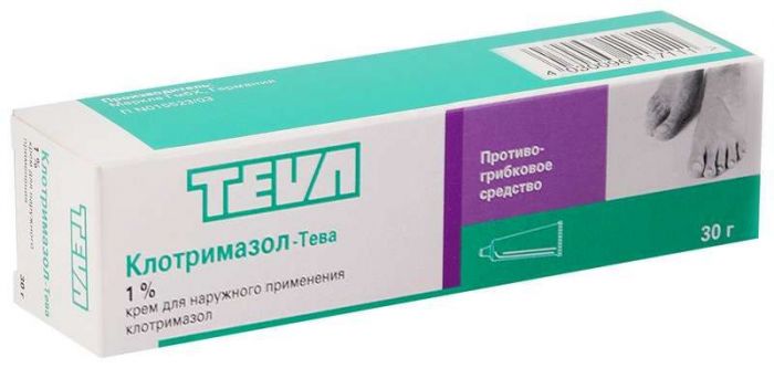 Клотримазол-тева 1% 30г крем для наружного применения