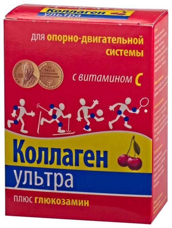 Коллаген ультра плюс 8г вишня глюкозамин 7 шт пакет