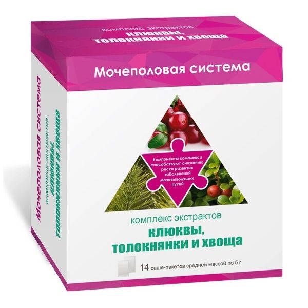 Комплекс экстрактов клюквы, толокнянки и хвоща саше-пакет 14 шт внешторг фарма