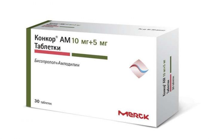 Конкор ам 10мг+5мг 30 шт таблетки