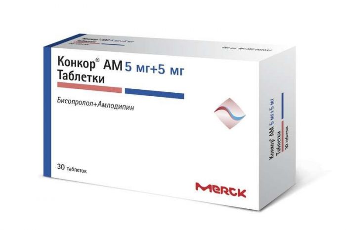 Конкор ам 5мг+5мг 30 шт таблетки