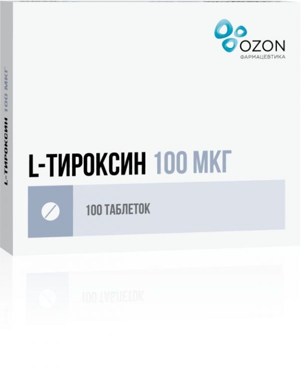 L-тироксин 100мкг 100 шт таблетки