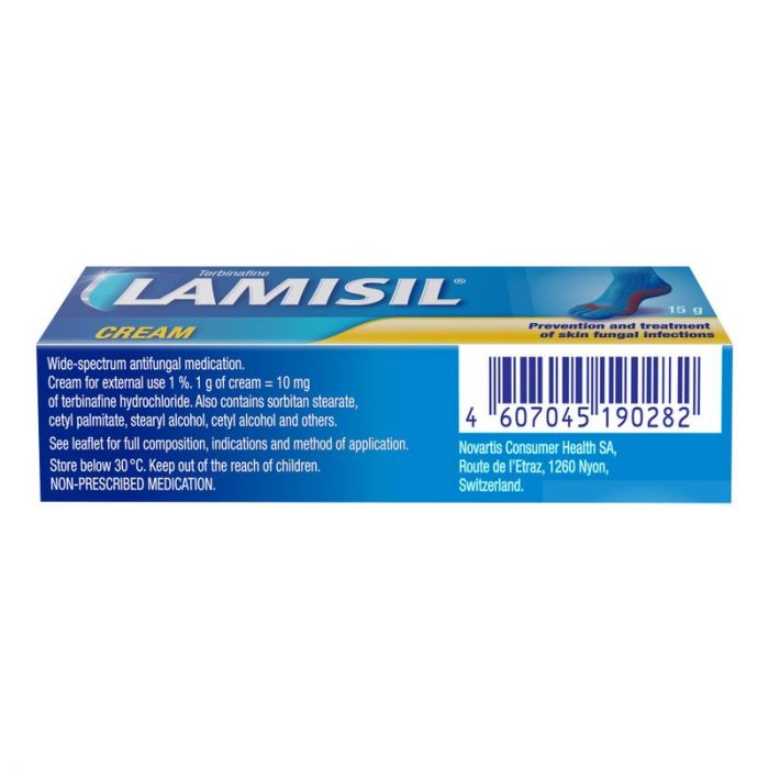 Ламизил крем для лечения грибка стопы, крем 1%, 15г