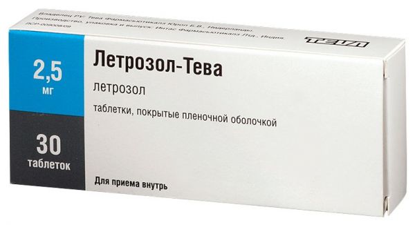 Летрозол-тева 2,5мг 30 шт таблетки покрытые пленочной оболочкой