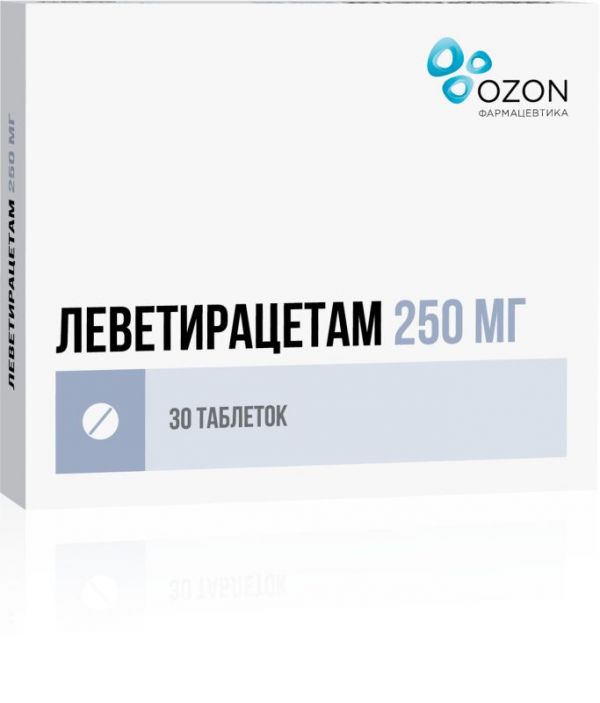 Леветирацетам 250мг 30 шт таблетки покрытые пленочной оболочкой
