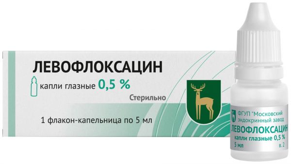 Левофлоксацин 0,5% 5мл капли глазные