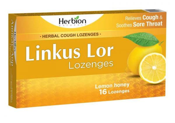 Линкас лор 16 шт пастилки мед-лимон