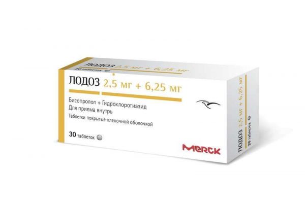 Лодоз 2,5мг+6,25мг 30 шт таблетки merck sante