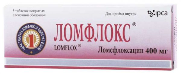 Ломфлокс 400мг 5 шт таблетки покрытые пленочной оболочкой