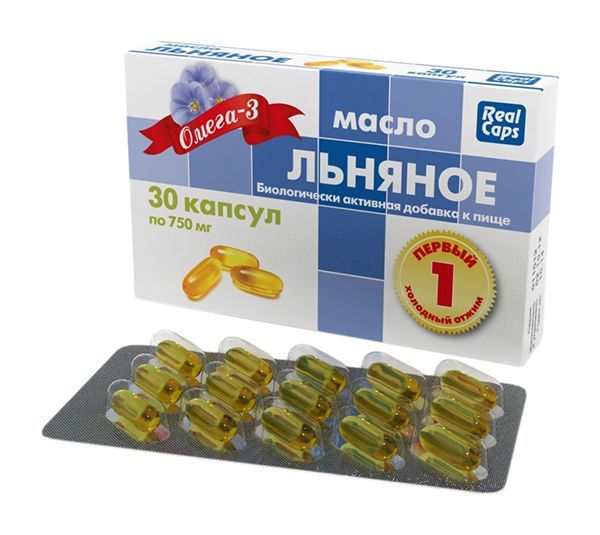 Масло льняное капсулы 750мг 30 шт