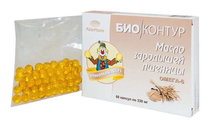 Масло зародышей пшеницы биоконтур капсулы 330мг 60 шт