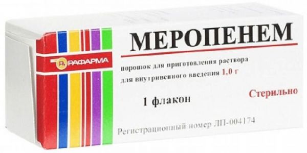 Меропенем 1г 1 шт порошок для приготовления раствора для внутривенного введения