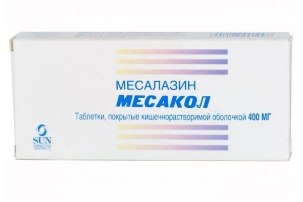Месакол 400мг 50 шт таблетки покрытые кишечнорастворимой оболочкой