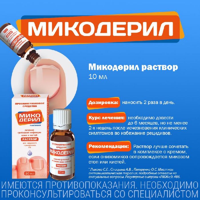 Микодерил 1% 10мл раствор для наружного применения
