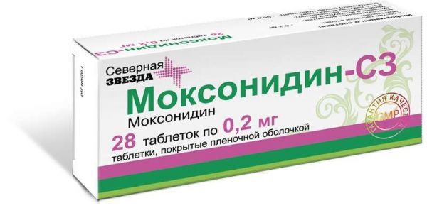 Моксонидин-сз 0,2мг 28 шт таблетки покрытые пленочной оболочкой