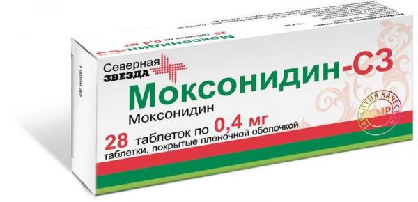 Моксонидин-сз 0,4мг 28 шт таблетки покрытые пленочной оболочкой